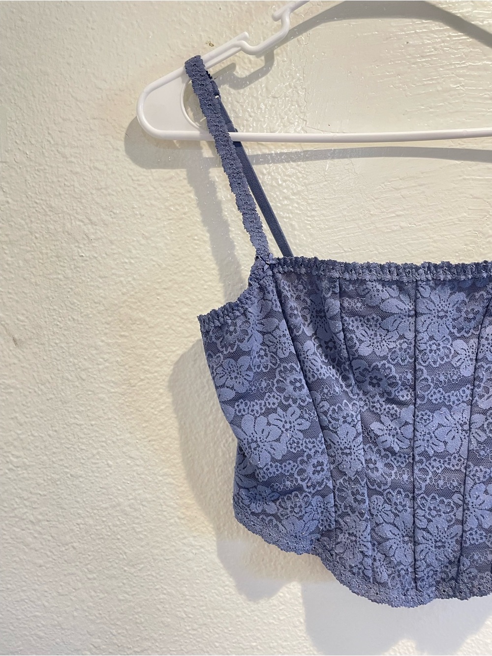 ✨ PINK Victoria’s Secret Periwinkle Lace Micro Corset Top - S - Picture 2 of 5